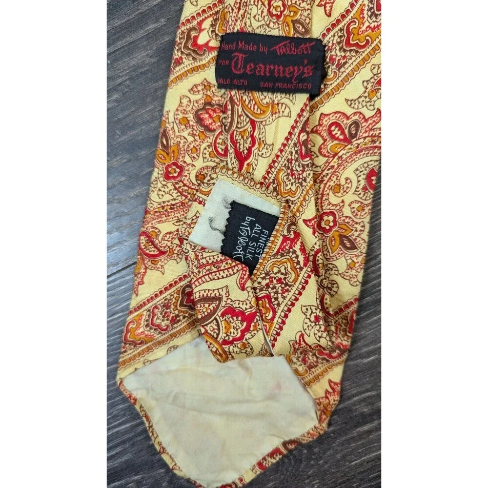 Robert Talbott for Tearney's Men's 100% Silk Tie ~ Yellow ~ Hand Made USA (53)